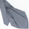Dark Blue 5 Fold Sartorial Silk Tie - Small Flower Pattern
