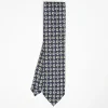 Dark Blue Heritage Collection Silk Tie - Large Flower Pattern