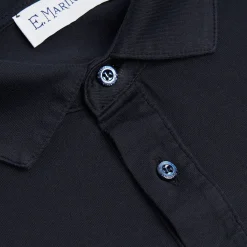 Dark Blue Jersey Short Sleeve Polo Shirt