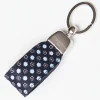 Dark Blue Keyfob In Silk And Leather