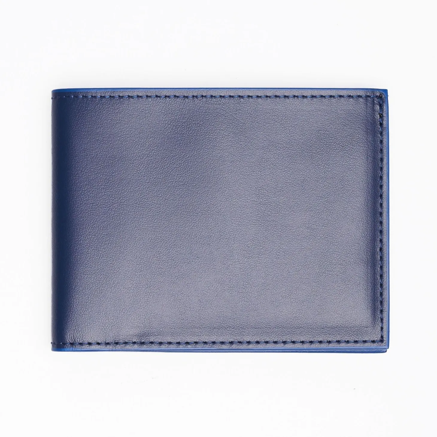 Dark Blue Leather Horizontal Wallet