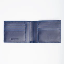 Dark Blue Leather Horizontal Wallet