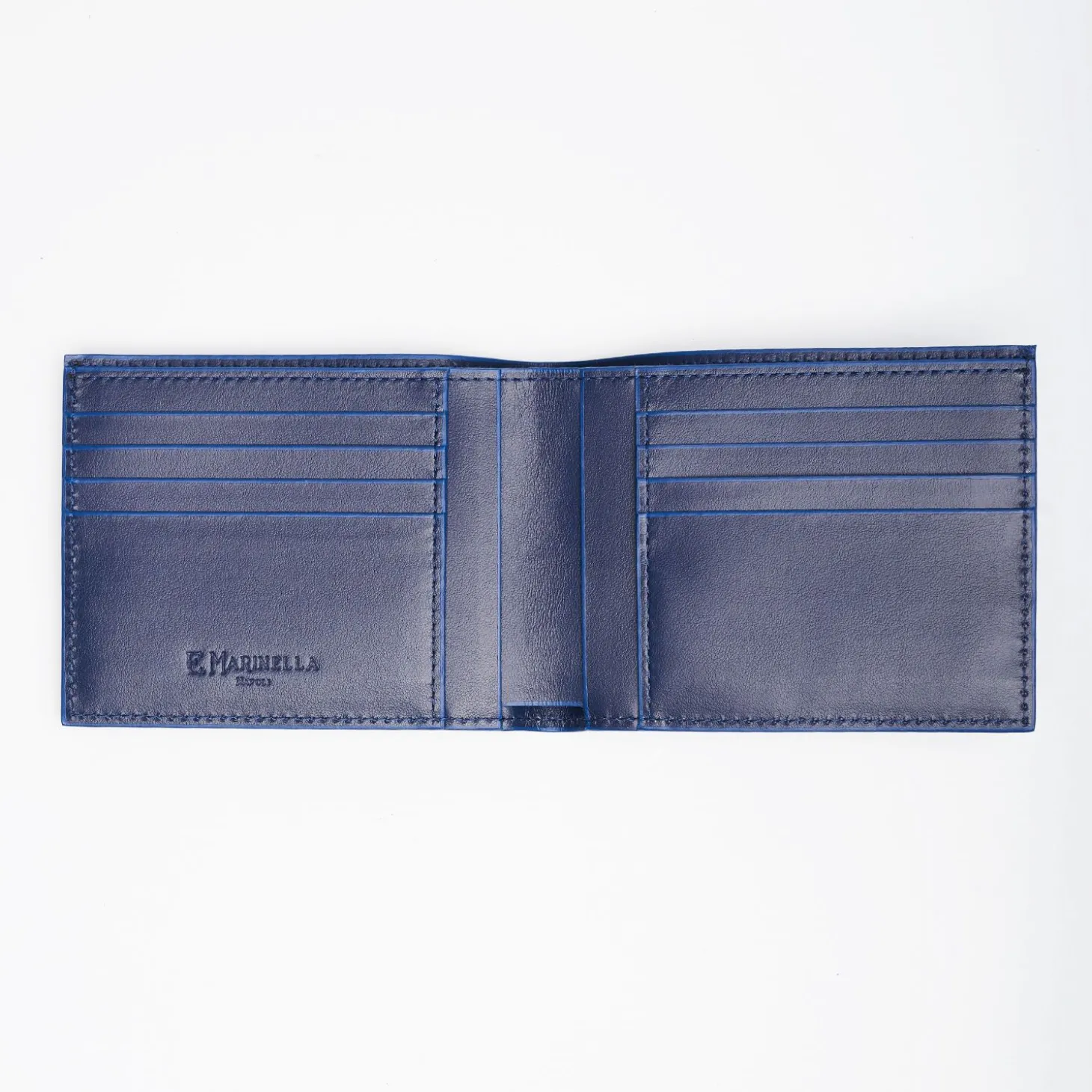 Dark Blue Leather Horizontal Wallet