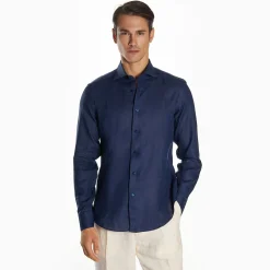 Dark Blue Linen Shirt