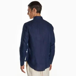 Dark Blue Linen Shirt