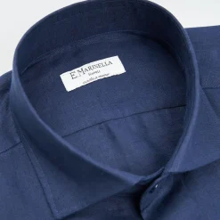 Dark Blue Linen Shirt