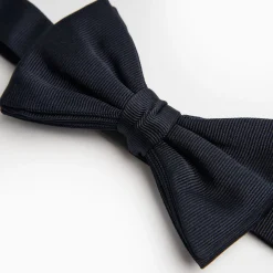 Dark Blue Pre-Knotted Silk Bowtie Solid Color