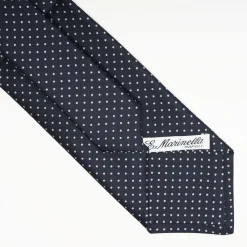 Dark Blue Sartorial Classic Silk Tie Polka Dot Pattern