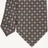 Dark Blue Sartorial Classic Silk Tie Large Flower Pattern