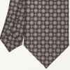 Dark Blue Sartorial Classic Silk Tie Large Flower Pattern