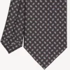 Dark Blue Sartorial Classic Silk Tie Small Geometric Pattern