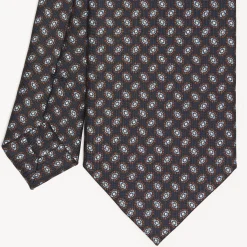 Dark Blue Sartorial Classic Silk Tie Small Geometric Pattern