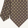 Dark Blue Sartorial Classic Silk Tie - Large Flower Pattern