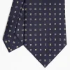 Dark Blue Sartorial Classic Silk Tie Small Flower Pattern