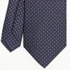Dark Blue Sartorial Classic Silk Tie Polka Dot Pattern