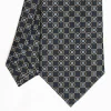 Dark Blue Sartorial Classic Silk Tie - Large Flower Pattern