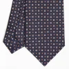 Dark Blue Sartorial Classic Silk Tie Small Flower Pattern
