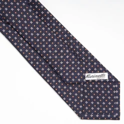 Dark Blue Sartorial Classic Silk Tie Small Flower Pattern