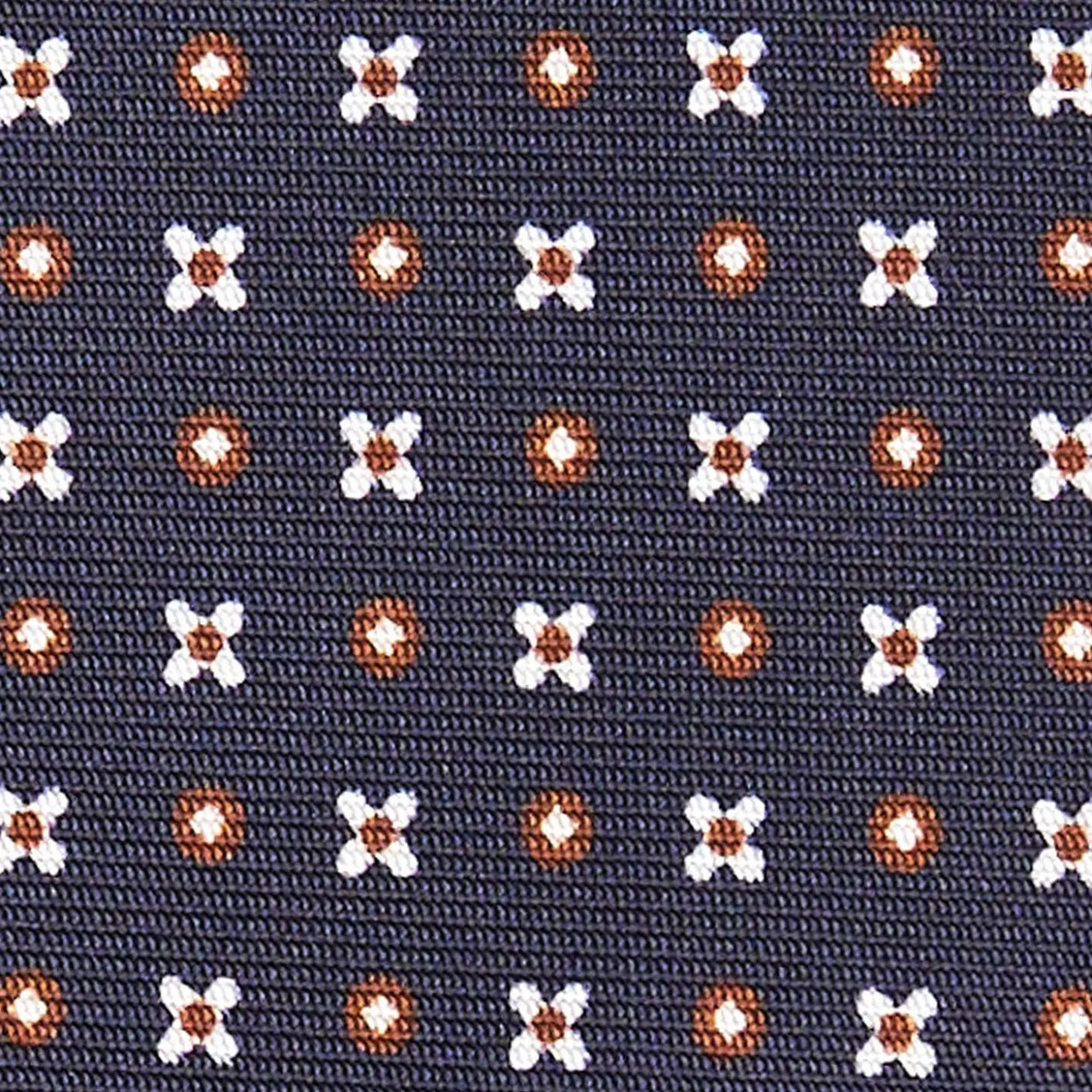 Dark Blue Sartorial Classic Silk Tie Small Flower Pattern