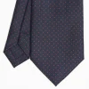 Dark Blue Sartorial Classic Silk Tie Polka Dot Pattern