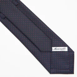 Dark Blue Sartorial Classic Silk Tie Polka Dot Pattern