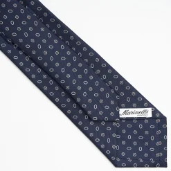 Dark Blue Sartorial Classic Silk Tie - Small Flower Pattern