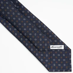Dark Blue Sartorial Classic Silk Tie Small Flower Pattern