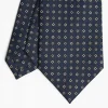 Dark Blue Sartorial Classic Silk Tie Small Geometric Pattern