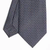 Dark Blue Sartorial Classic Silk Tie - Small Flower Pattern