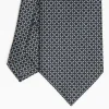 Dark Blue Sartorial Classic Silk Tie Small Geometric Pattern