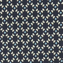 Dark Blue Sartorial Classic Silk Tie Small Geometric Pattern