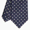Dark Blue Sartorial Classic Silk Tie - Small Flower Pattern