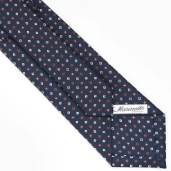 Dark Blue Sartorial Classic Silk Tie - Small Flower Designs