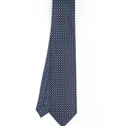 Dark Blue Sartorial Classic Silk Tie - Small Flower Designs