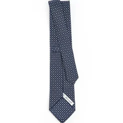 Dark Blue Sartorial Classic Silk Tie - Small Flower Designs