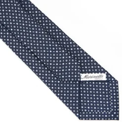 Dark Blue Sartorial Classic Silk Tie - Small Flower Designs