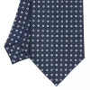 Dark Blue Sartorial Classic Silk Tie - Small Flower Designs