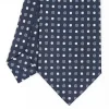 Dark Blue Sartorial Classic Silk Tie - Small Flower Designs
