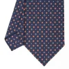 Dark Blue Sartorial Classic Silk Tie - Small Flower Designs