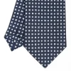 Dark Blue Sartorial Classic Silk Tie - Small Flower Designs