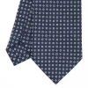 Dark Blue Sartorial Classic Silk Tie - Small Flower Designs