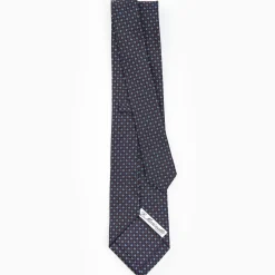 Dark Blue Sartorial Classic Silk Tie - Small Flower Designs