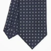 Dark Blue Sartorial Classic Silk Tie - Small Flower Designs