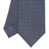 Dark Blue Sartorial Classic Silk Tie - Small Flower Designs