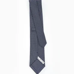 Dark Blue Sartorial Classic Silk Tie - Small Flower Designs