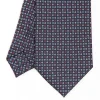 Dark Blue Sartorial Classic Silk Tie - Small Flower Designs