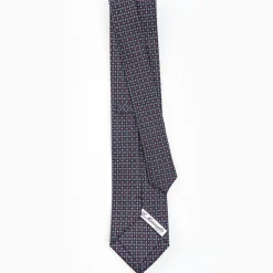 Dark Blue Sartorial Classic Silk Tie - Small Flower Designs