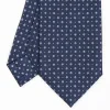 Dark Blue Sartorial Classic Silk Tie - Small Flower Pattern
