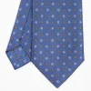 Dark Blue Sartorial Classic Silk Tie - Small Flower Pattern