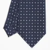 Dark Blue Sartorial Classic Silk Tie - Small Flower Pattern